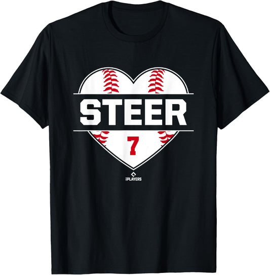 Vintage Baseball Bat Gameday Spencer Steer Cincinnati MLBPA T-Shirt - T-Shirt | Black