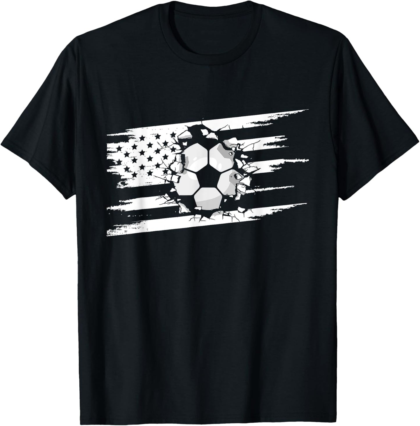 American Flag Soccer Apparel - Soccer T-Shirt - T-Shirt | Black