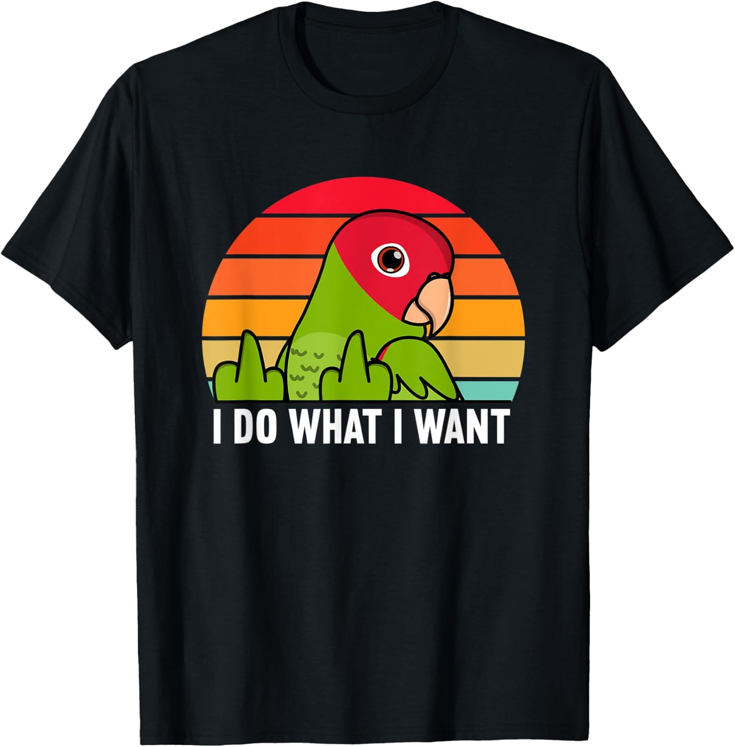 I Do What I Want Parrot I Cherry-headed Conure T-Shirt - T-Shirt | Black