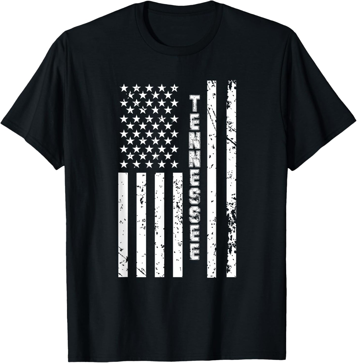 Tennessee United States Patriotic American Flag T-Shirt - T-Shirt | Black