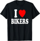 I Heart (Love) Bikers Sexy Hot Attraction Motorcycle T-Shirt - T-Shirt | Black