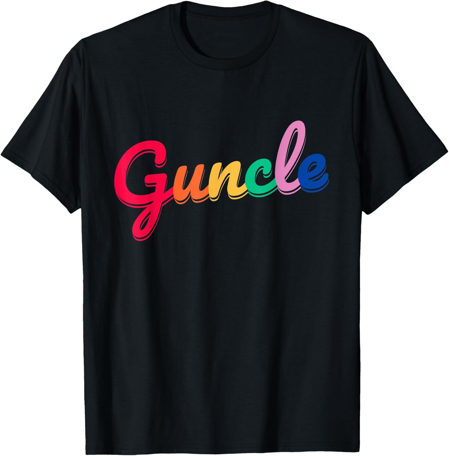 Fabulous Guncle Shirt - New Baby Gay Uncle Rainbow T-Shirt - T-Shirt | Black