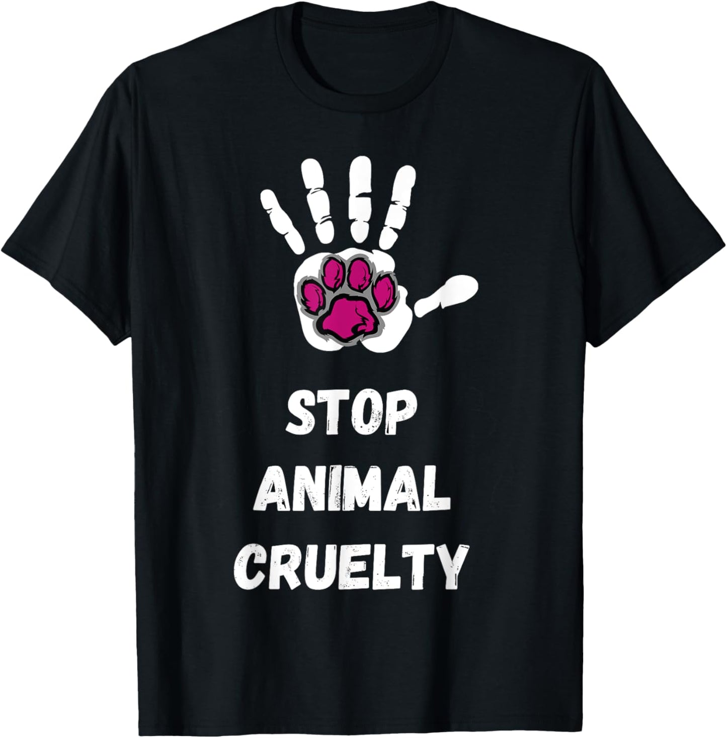 Stop Animal Cruelty Animal Lover Vegan Activist T-Shirt - T-Shirt | Black