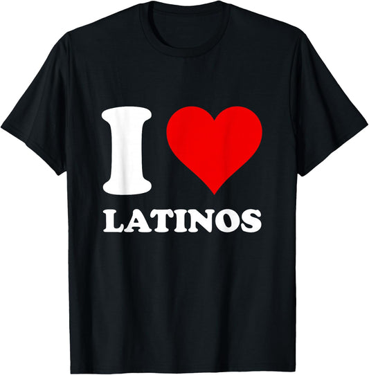 Red Heart I Love Latinos T-Shirt - T-Shirt | Black