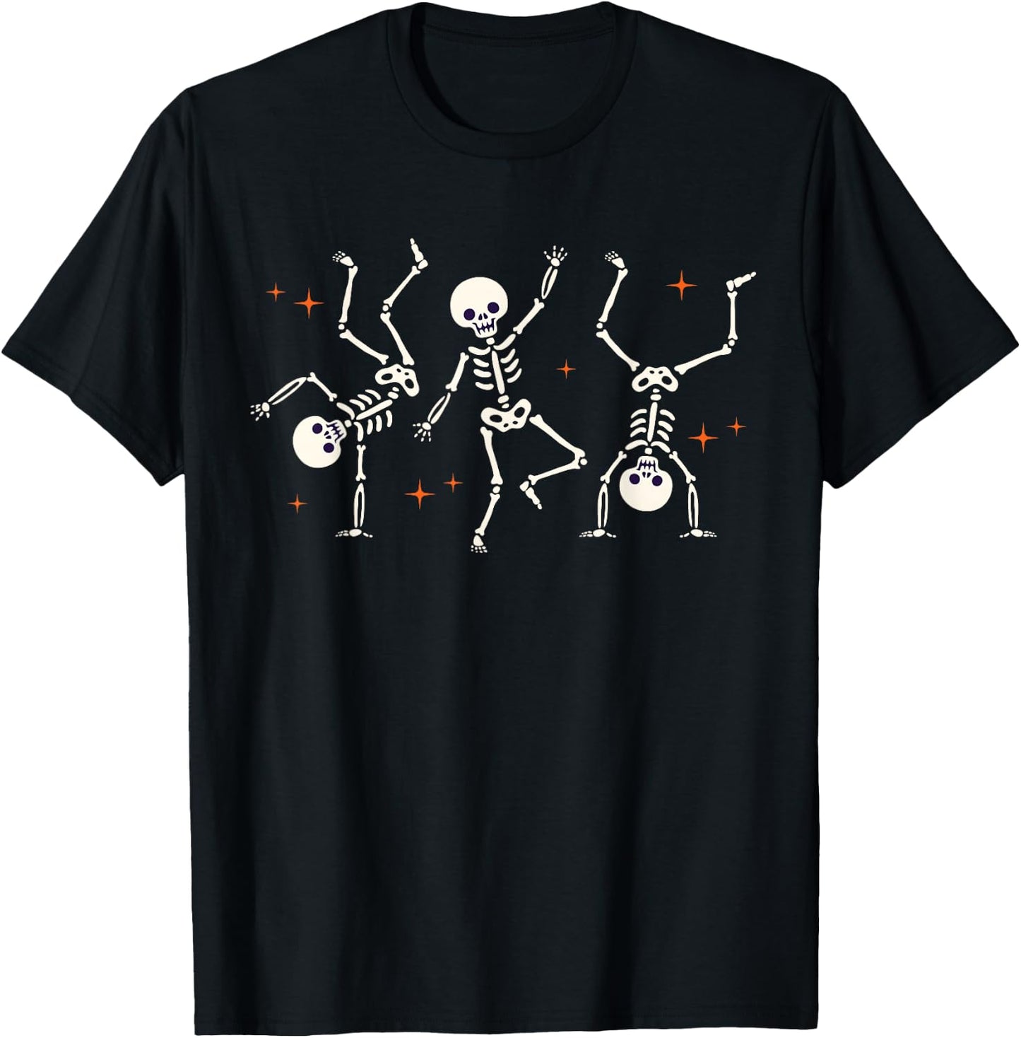 Dancing Skeletons Dance Challenge Halloween Scary Boys Girls T-Shirt - T-Shirt | Black