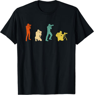Vintage Photo Camera Photogrpaher Graphic Design Photography T-Shirt - T-Shirt | Black
