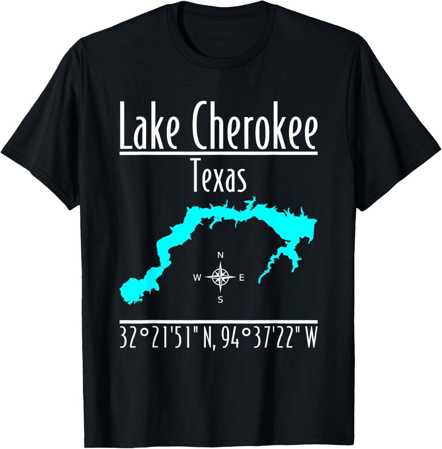 Modern Lake Cherokee, Texas T-Shirt - T-Shirt | Black