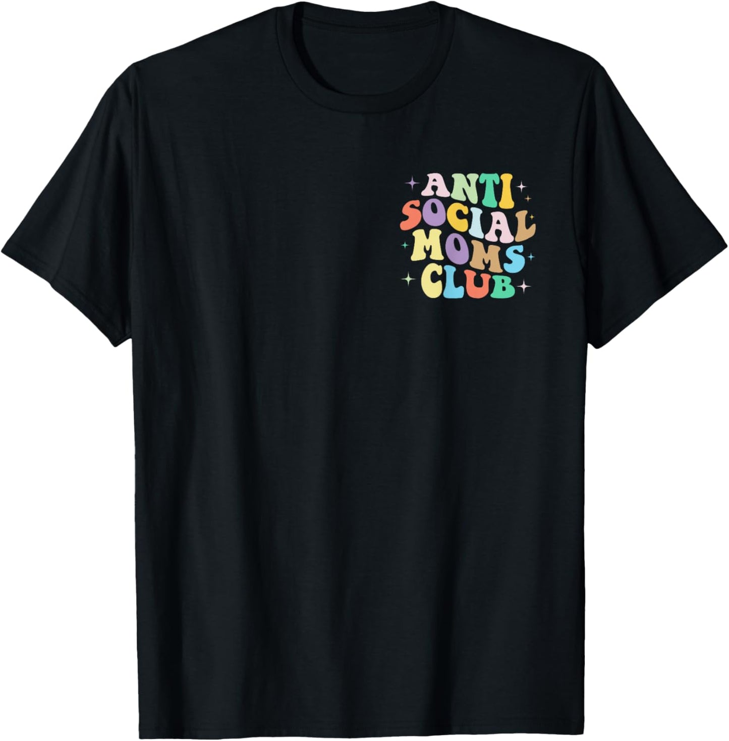 Retro Groovy Anti Social Moms Club Mommy 2023 Mother's Day T-Shirt - T-Shirt | Black