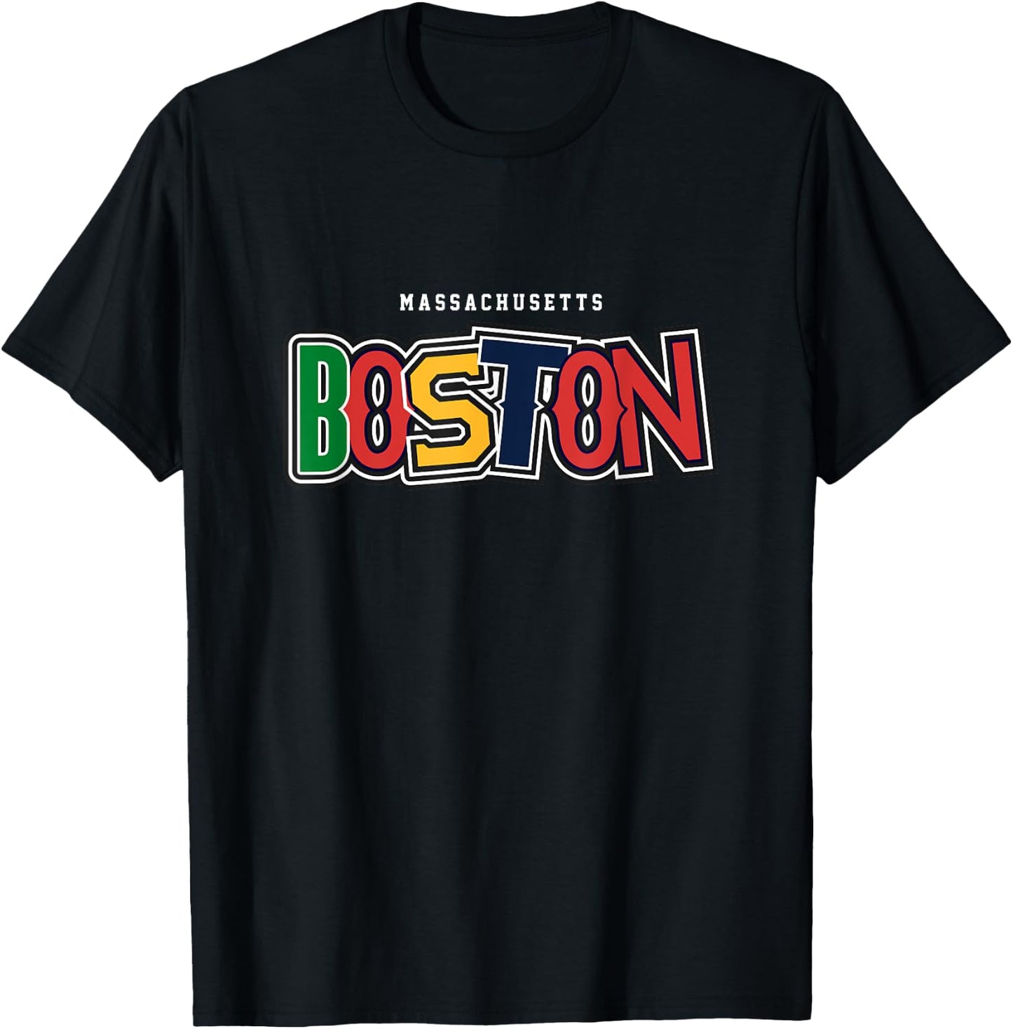 Boston Massachusetts Travel Souvenir Athletic Sport T-Shirt - T-Shirt | Black