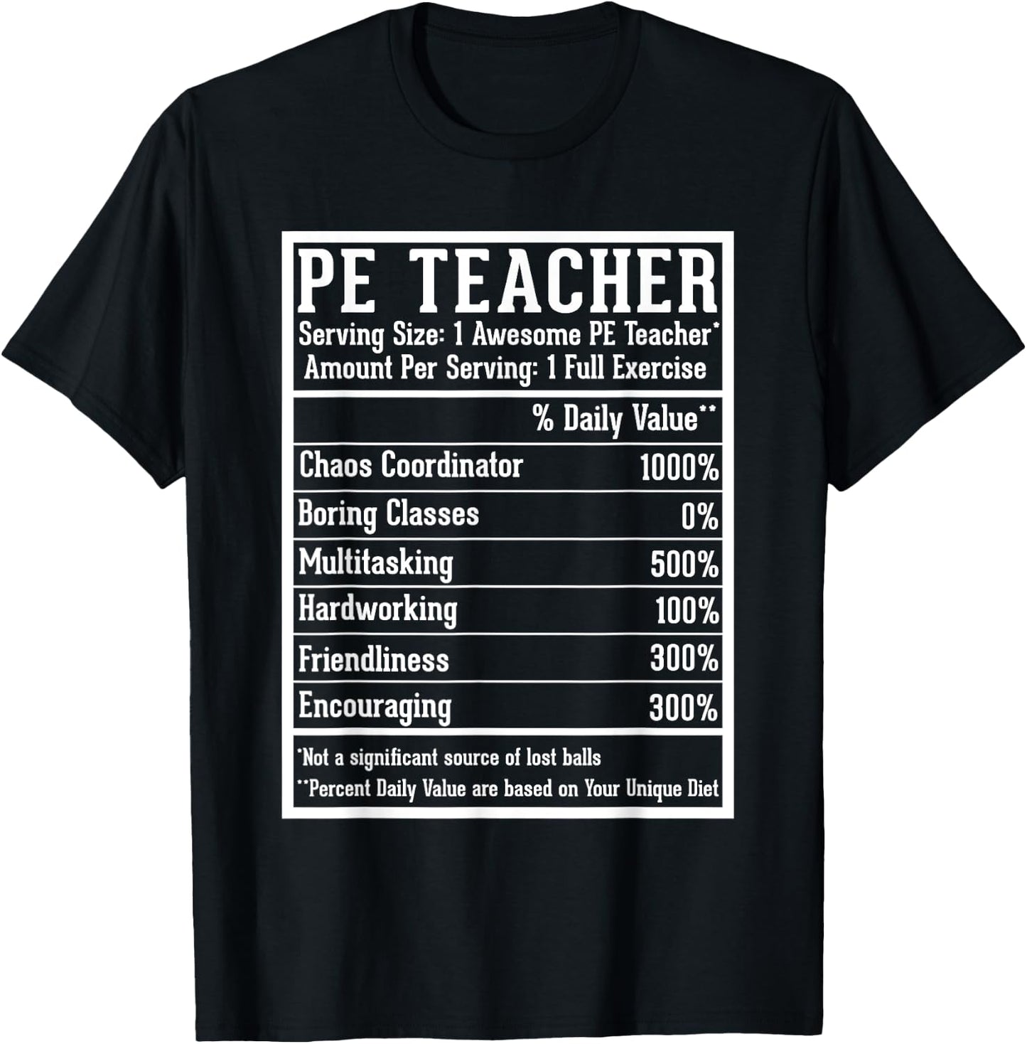 PE Teacher Appreciation Back to School First Day PE Teacher - -Adults, Black, Small T-Shirt - T-Shirt | Black
