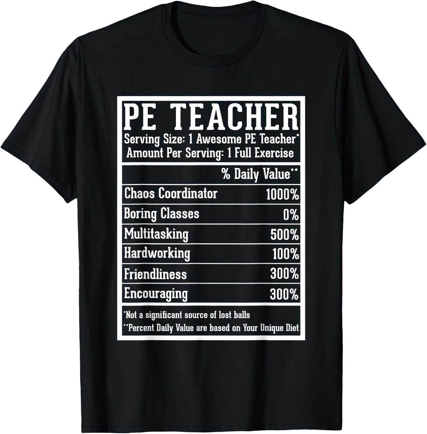 PE Teacher Appreciation Back to School First Day PE Teacher - -Adults, Black, Small T-Shirt - T-Shirt | Black