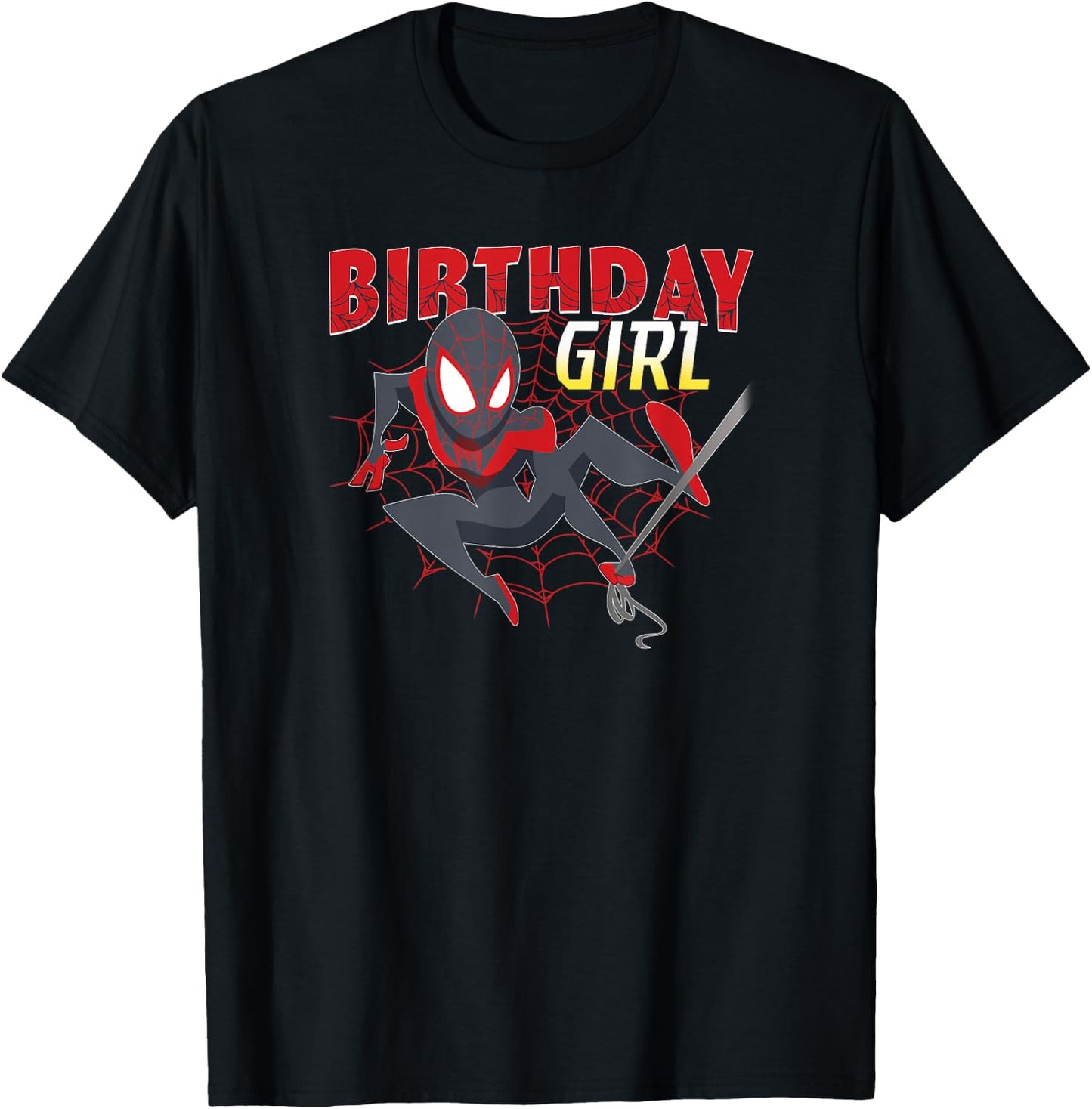 Marvel Spider-Man Birthday Girl Miles Morales Swing T-Shirt - T-Shirt | Black