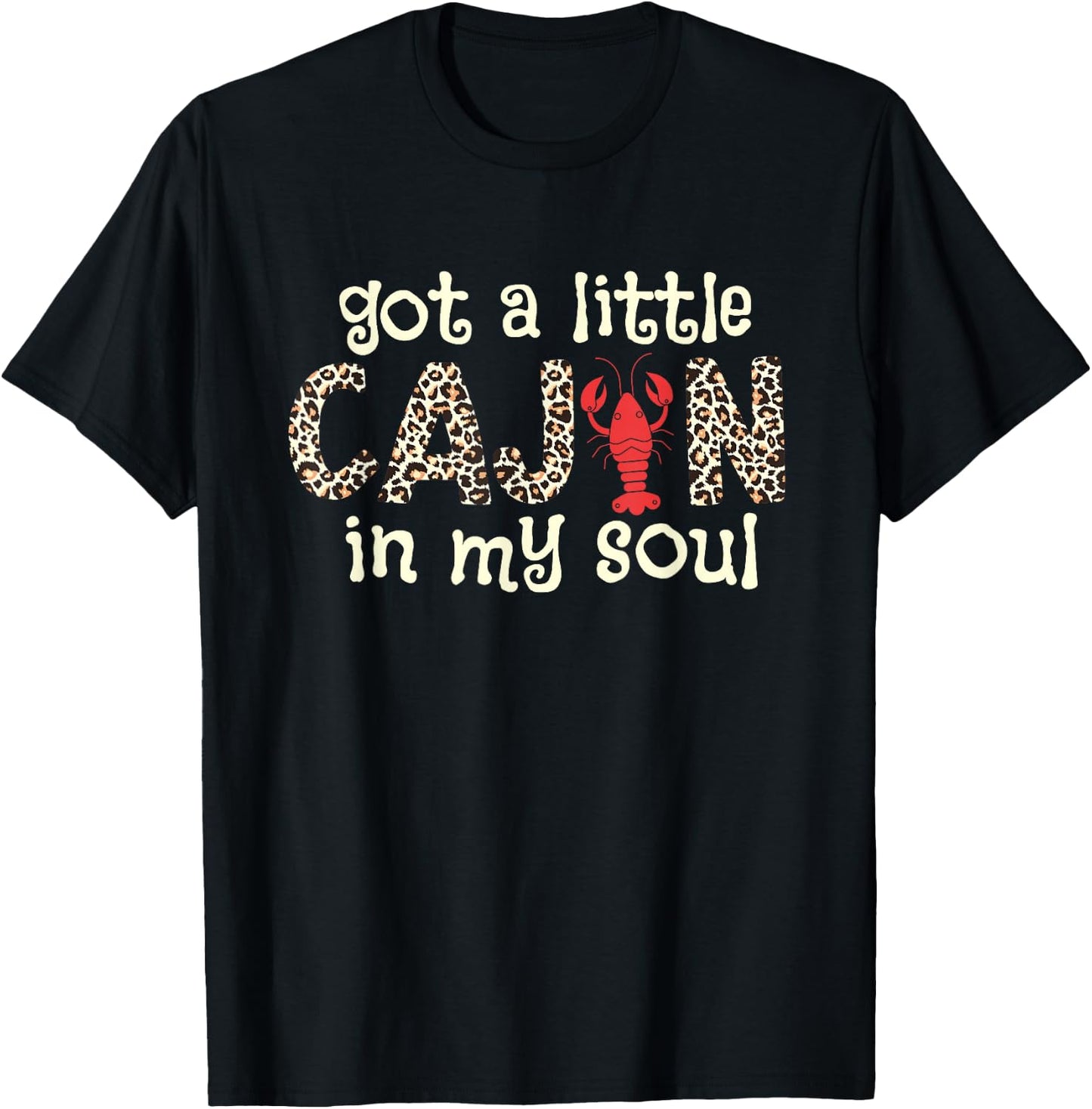 Funny Crawfish Little Cajun Boil Crayfish Leopard Women Girl T-Shirt - T-Shirt | Black