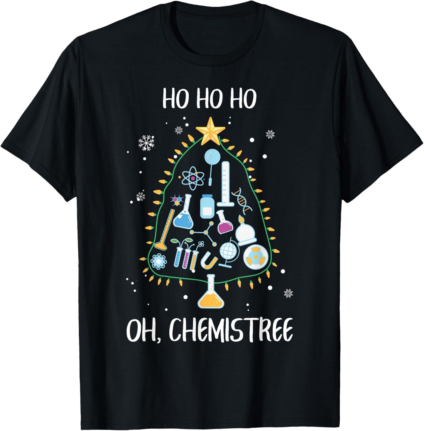 Oh Chemistree Science Christmas Chemist Tree Chemistry T-Shirt - T-Shirt | Black