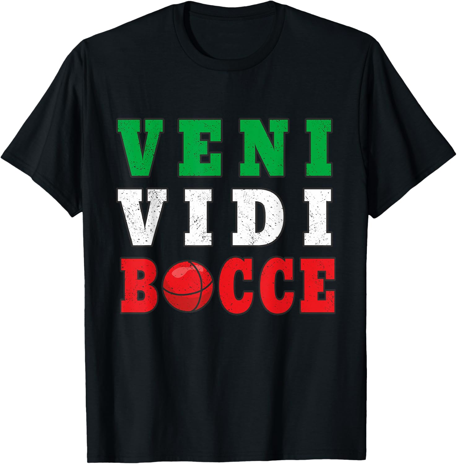 Bocce Veni Vidi Bocce Funny Bocce Player T-Shirt - T-Shirt | Black