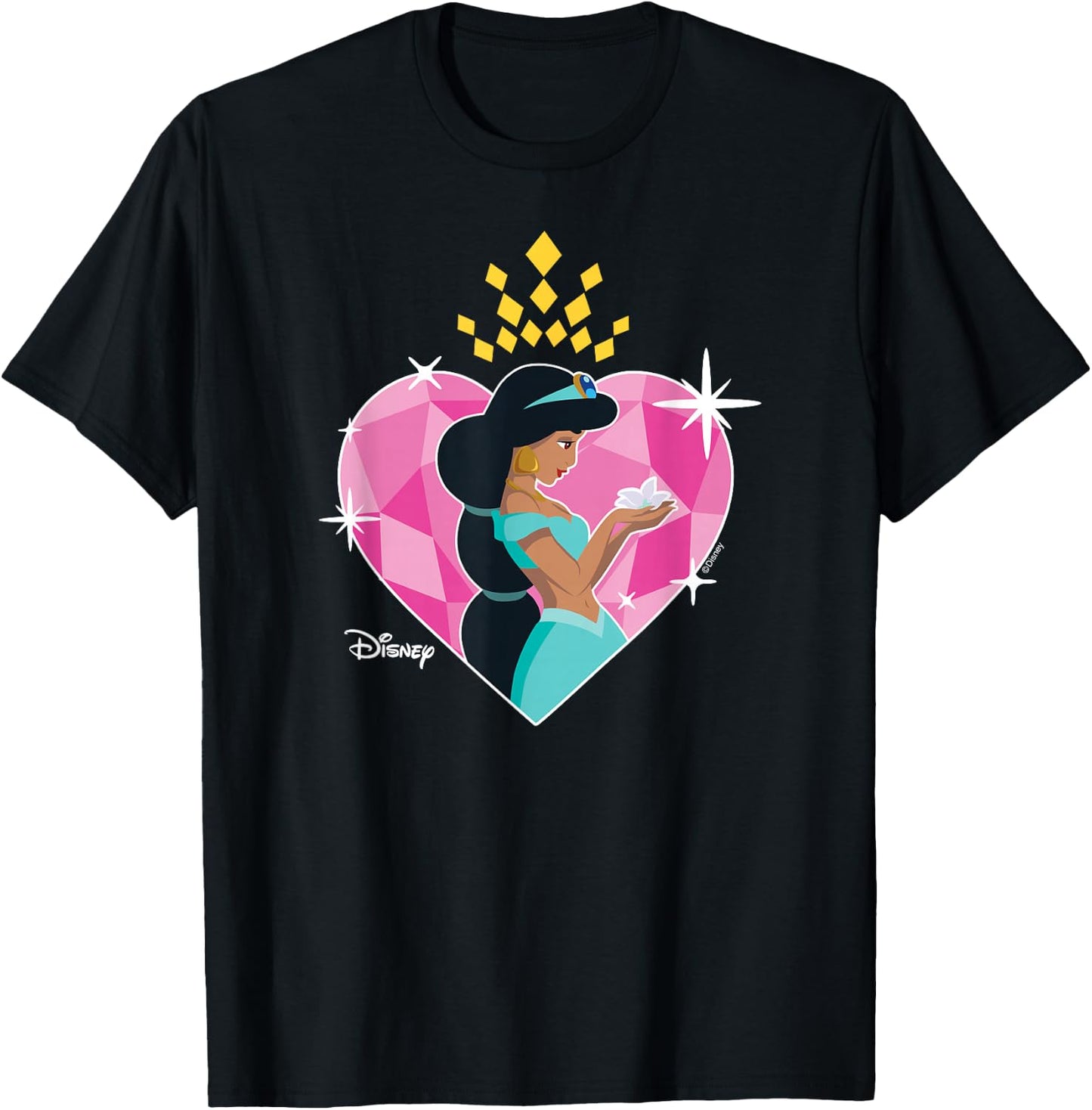 Disney Princess - Jasmine Heart T-Shirt - T-Shirt | Black