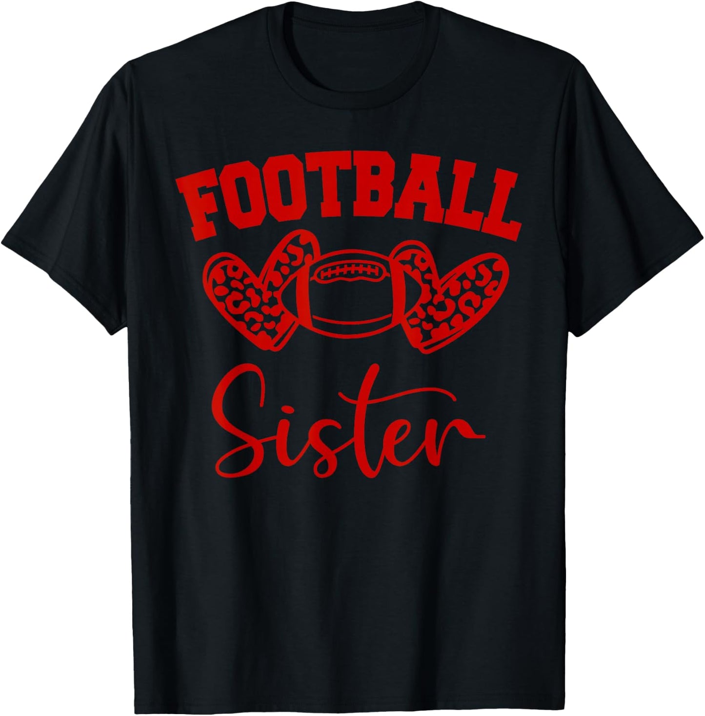 American Football Sister Football Family Matching T-Shirt - T-Shirt | Black