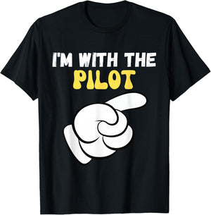 I'm with the Pilot Funny Design Im with the Pilot T-Shirt - T-Shirt | Black