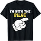 I'm with the Pilot Funny Design Im with the Pilot T-Shirt - T-Shirt | Black