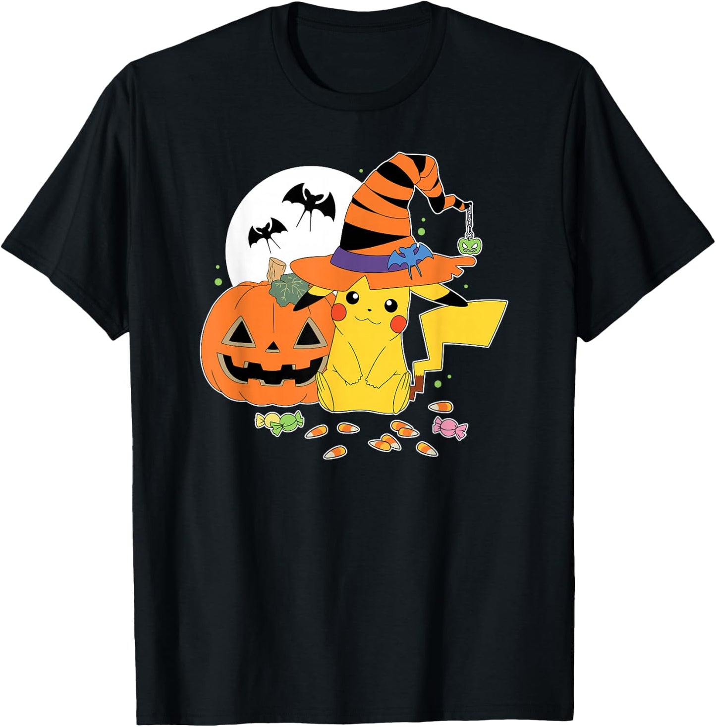 Pokémon - Witch Pikachu With Candy T-Shirt - T-Shirt | Black