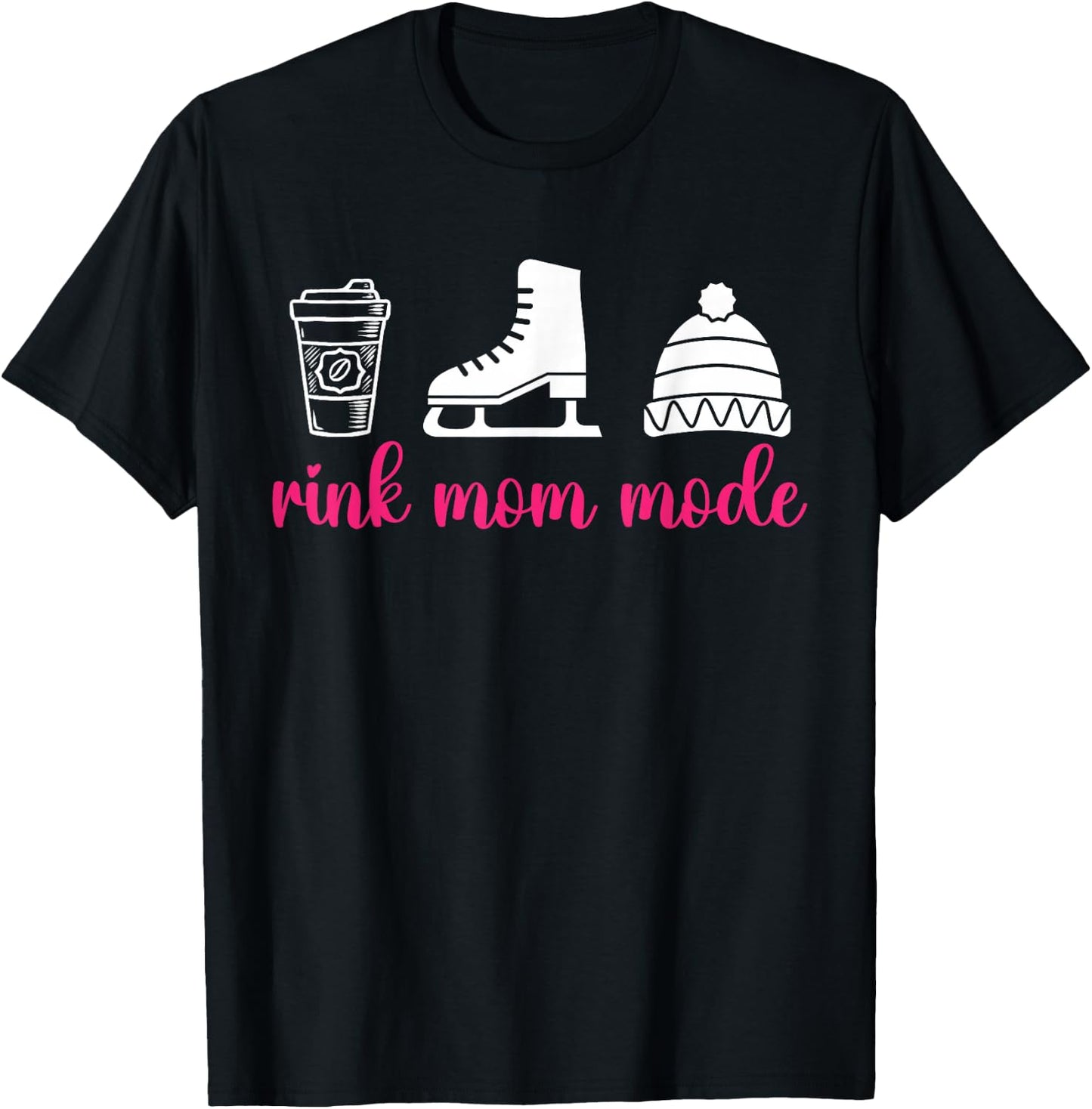 Rink Mom Mode Figure Skating Mom Of A Figure Skater Mama T-Shirt - T-Shirt | Black