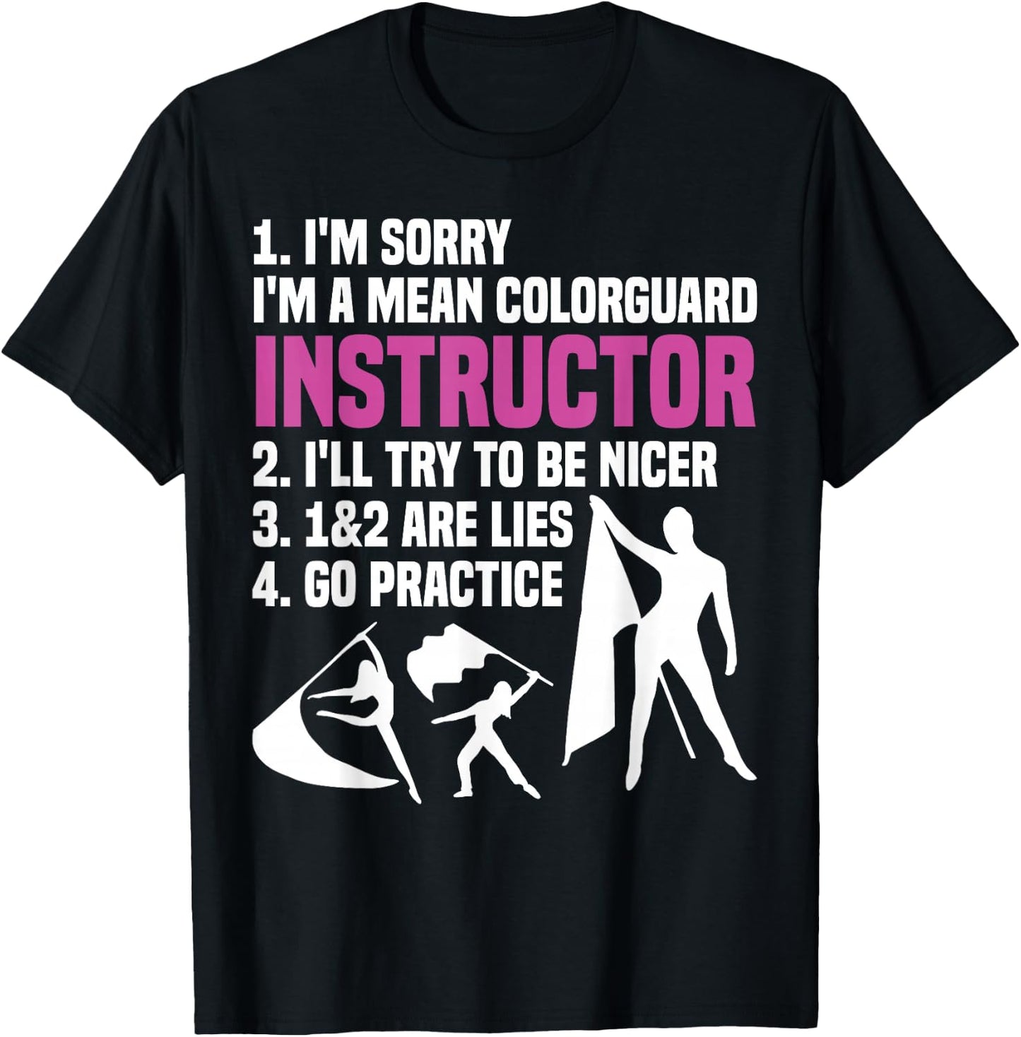 Winter Guard Senior Uniform Captain Color Guard Instructor T-Shirt - T-Shirt | Black