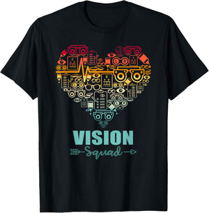 Vision Squad Heart Funny Optometry Team T-Shirt - T-Shirt | Black