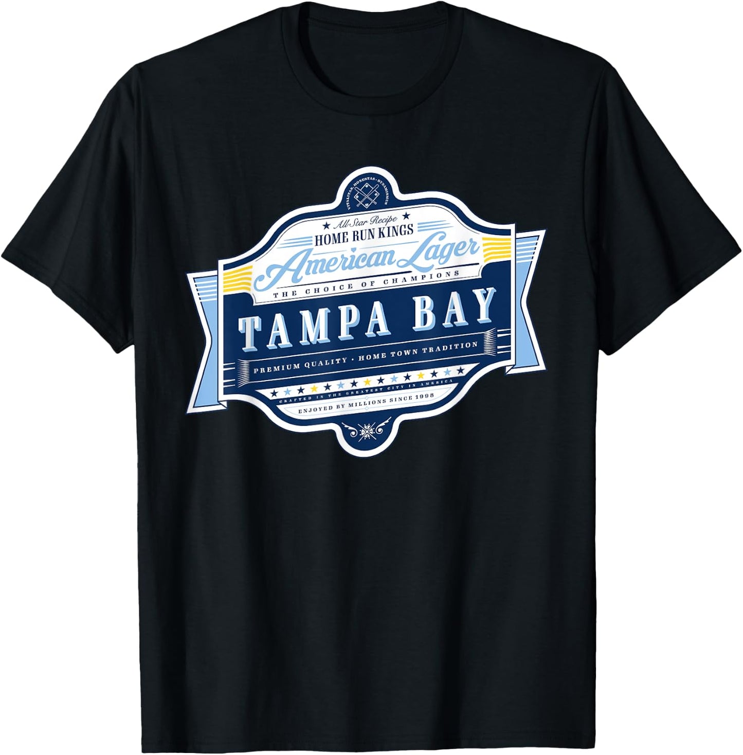 Classic Tampa Bay Beer Label - Tampeño Pride T-Shirt - T-Shirt | Black