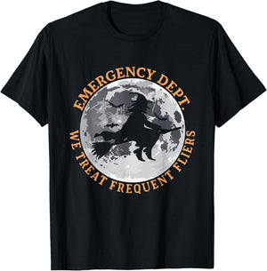 ER Nurse Halloween Emergency Room Dept Nurse Tech ED Rn Fall T-Shirt - T-Shirt | Black