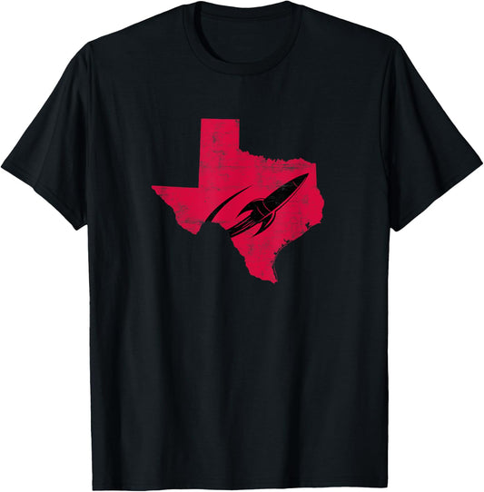 Rocket over Texas Rocket to Space Blastoff Houston Countdown T-Shirt - T-Shirt | Black