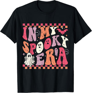 In My Spooky Era Groovy Hippie Halloween Ghost T-Shirt - T-Shirt | Black