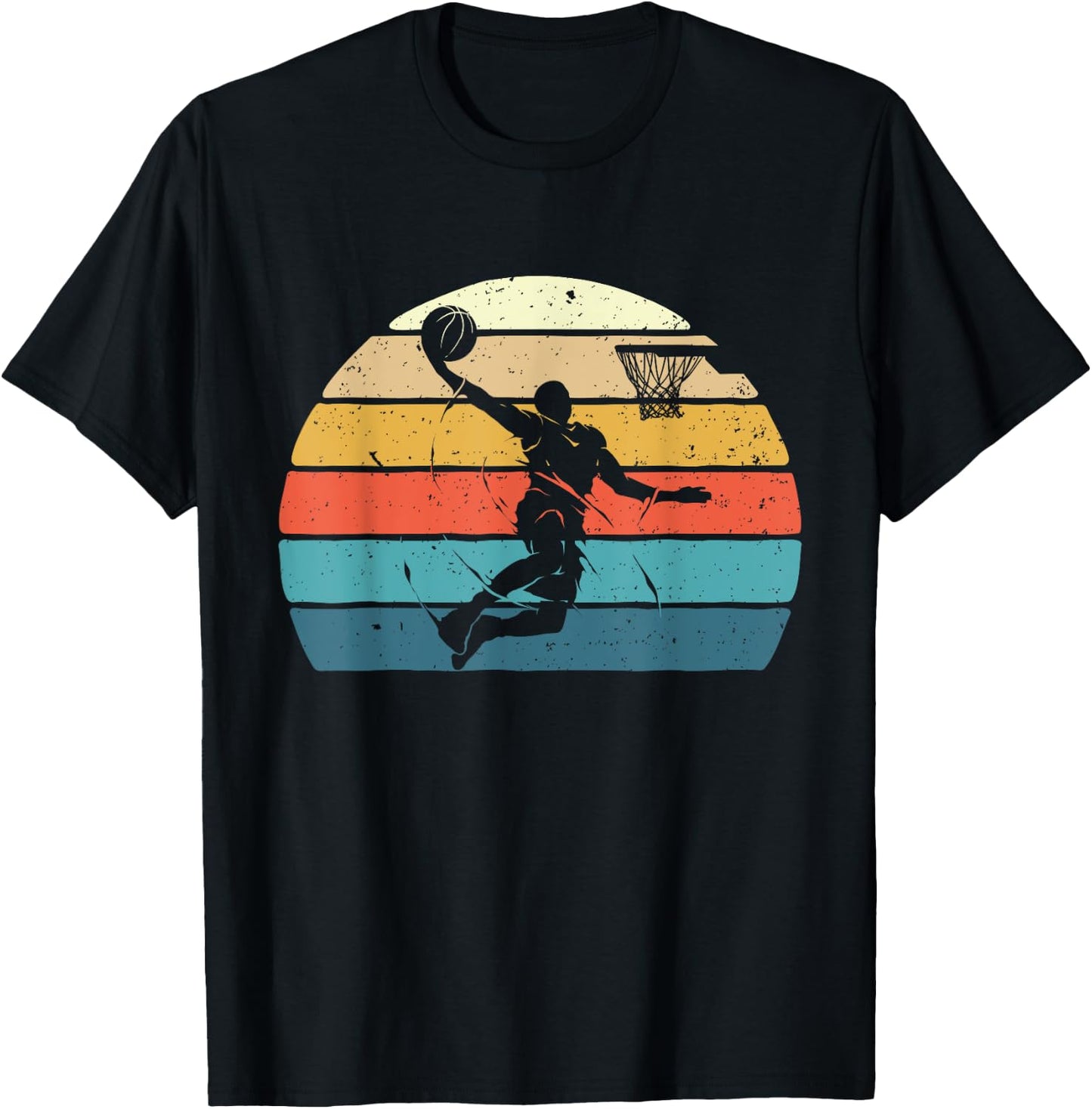 Vintage Basketball Dunk - Ball Game Trainer Sports Lover T-Shirt - T-Shirt | Black