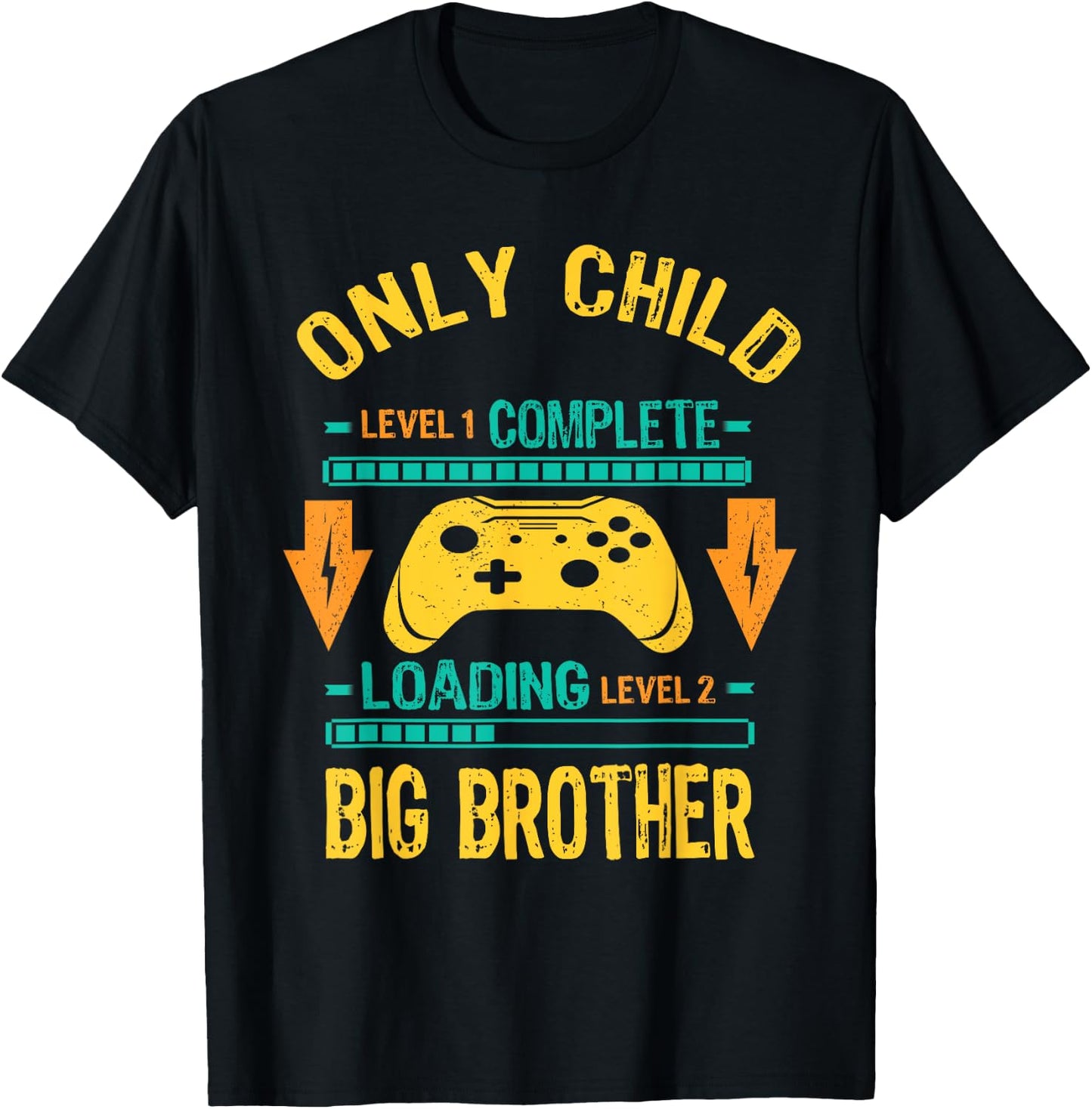 Level Only Child Ready Level Big Brother Loading T-Shirt - T-Shirt | Black
