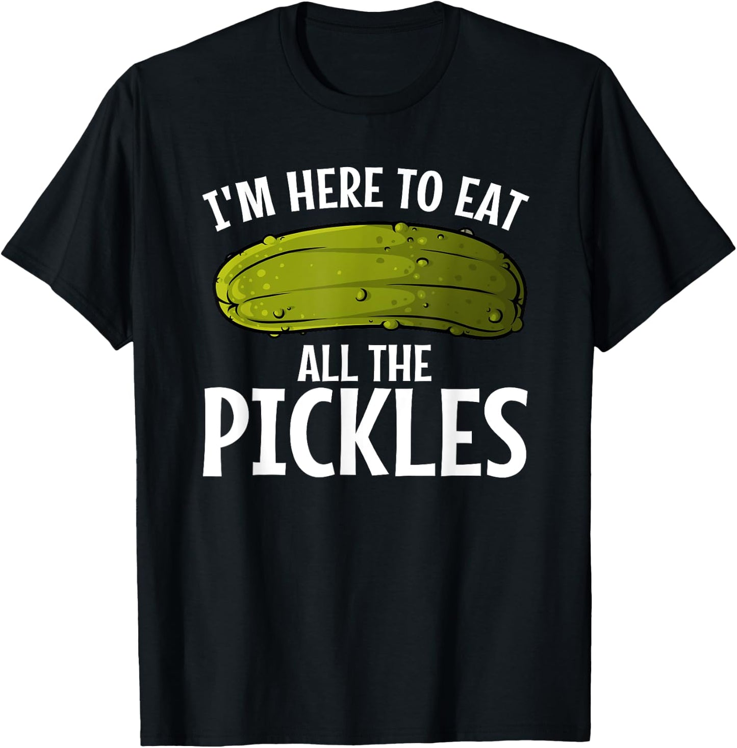 Cool Pickle Art Women Kids Pickled Cucumber Lovers T-Shirt - T-Shirt | Black