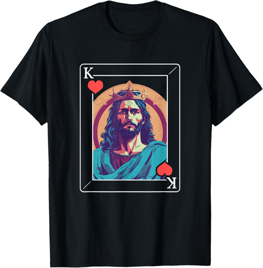 Jesus Christ - Jesus King Of Hearts T-Shirt - T-Shirt | Black