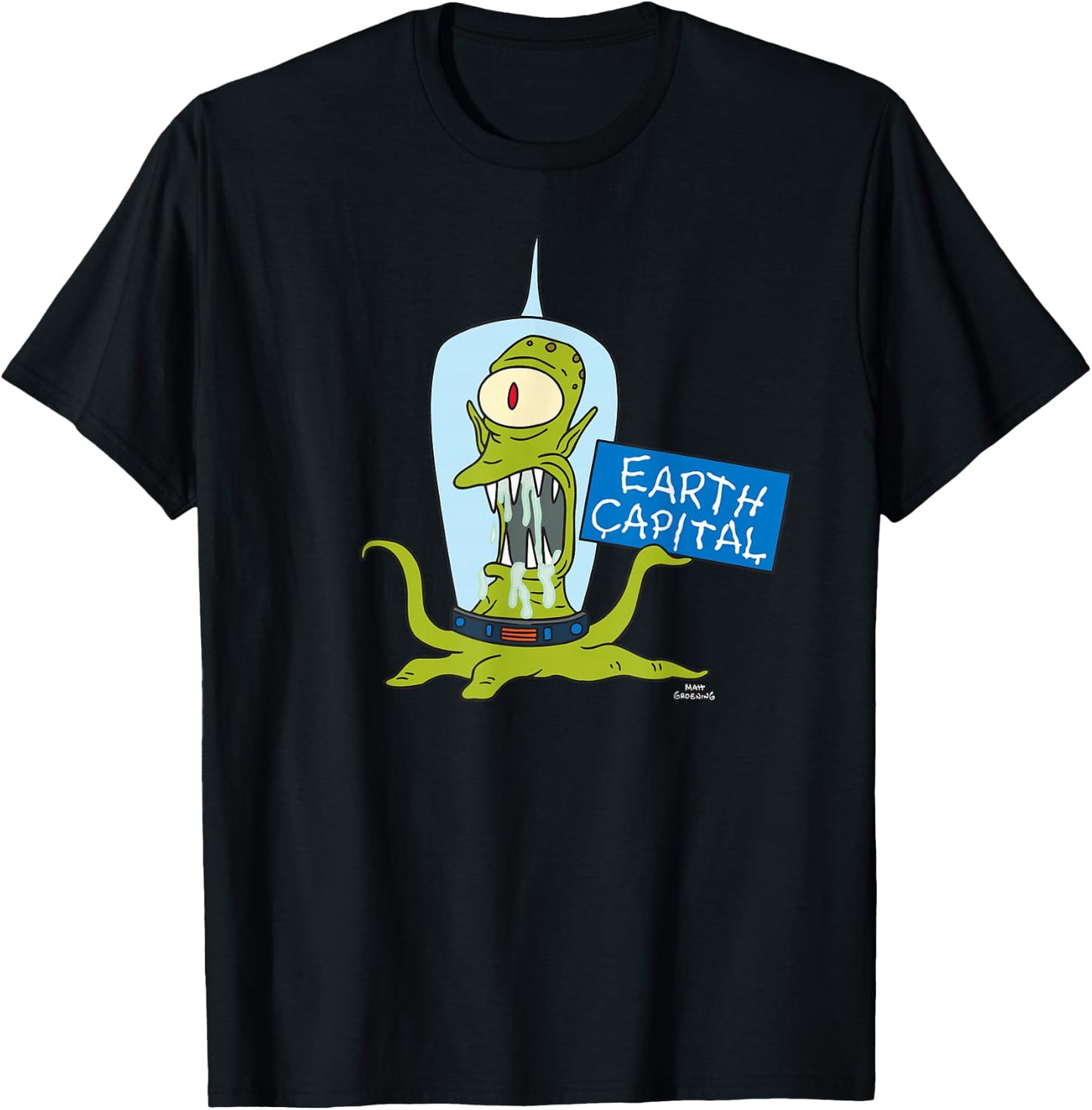 The Simpsons Kang and Kodos Earth Capital T-Shirt - T-Shirt | Black