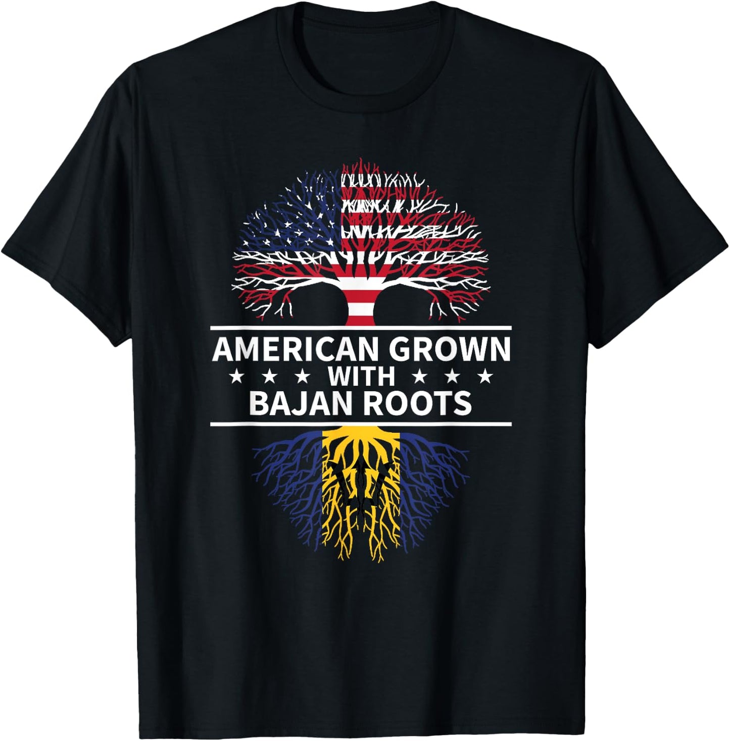 American Grown Bajan Roots Barbados T-Shirt - T-Shirt | Black