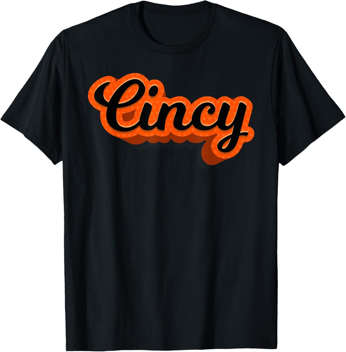 Cincy Orange and Black T-Shirt - T-Shirt | Black