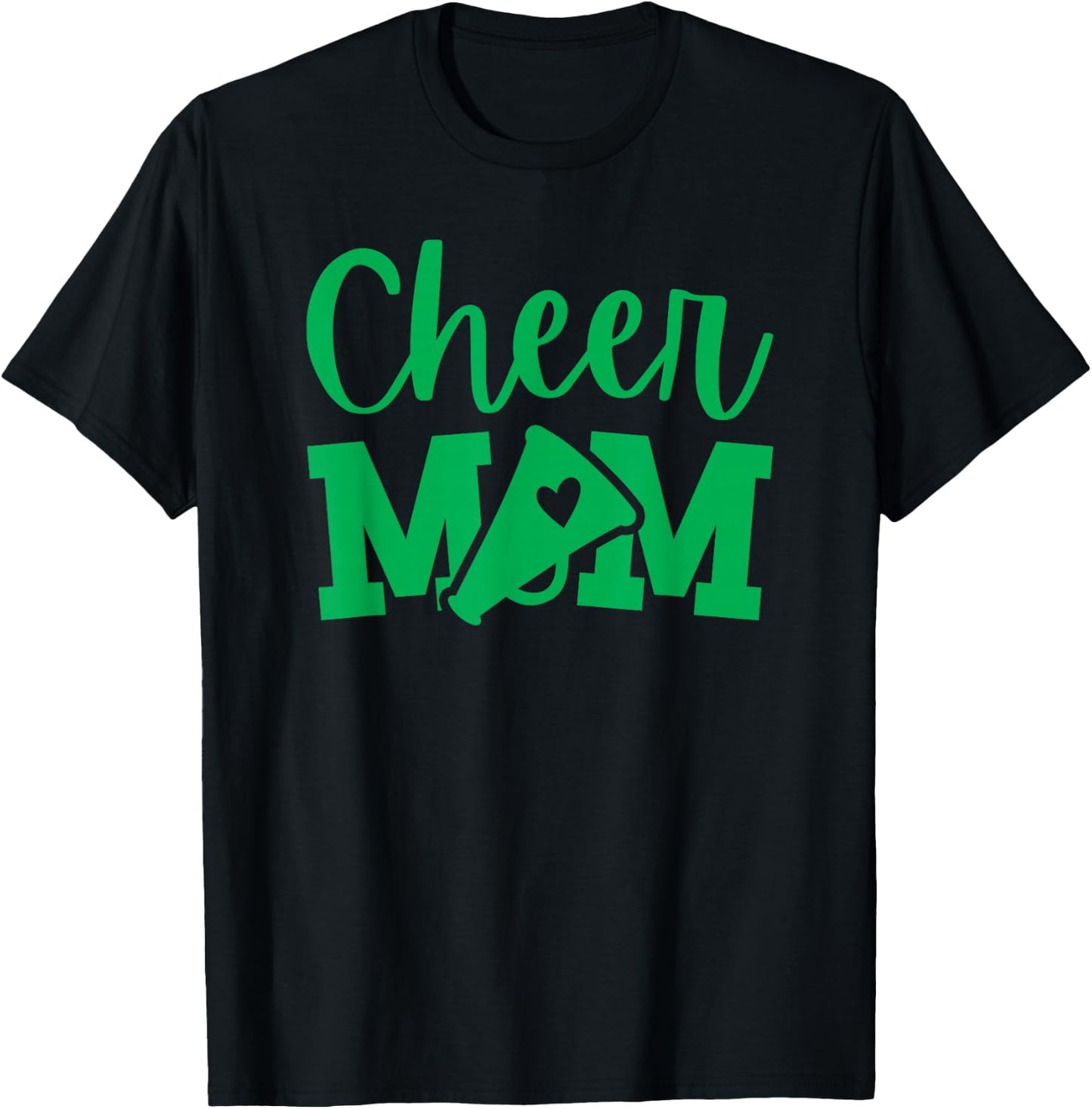 Cheer Mom Green Cheerleading T-Shirt - T-Shirt | Black