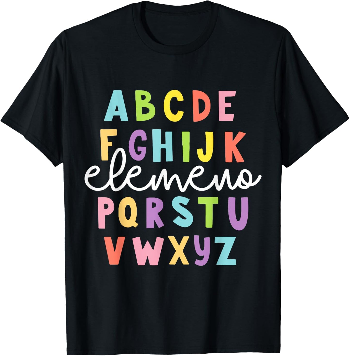 Alphabet ABC Elemeno Teacher Student Back To School Gift T-Shirt - T-Shirt | Black