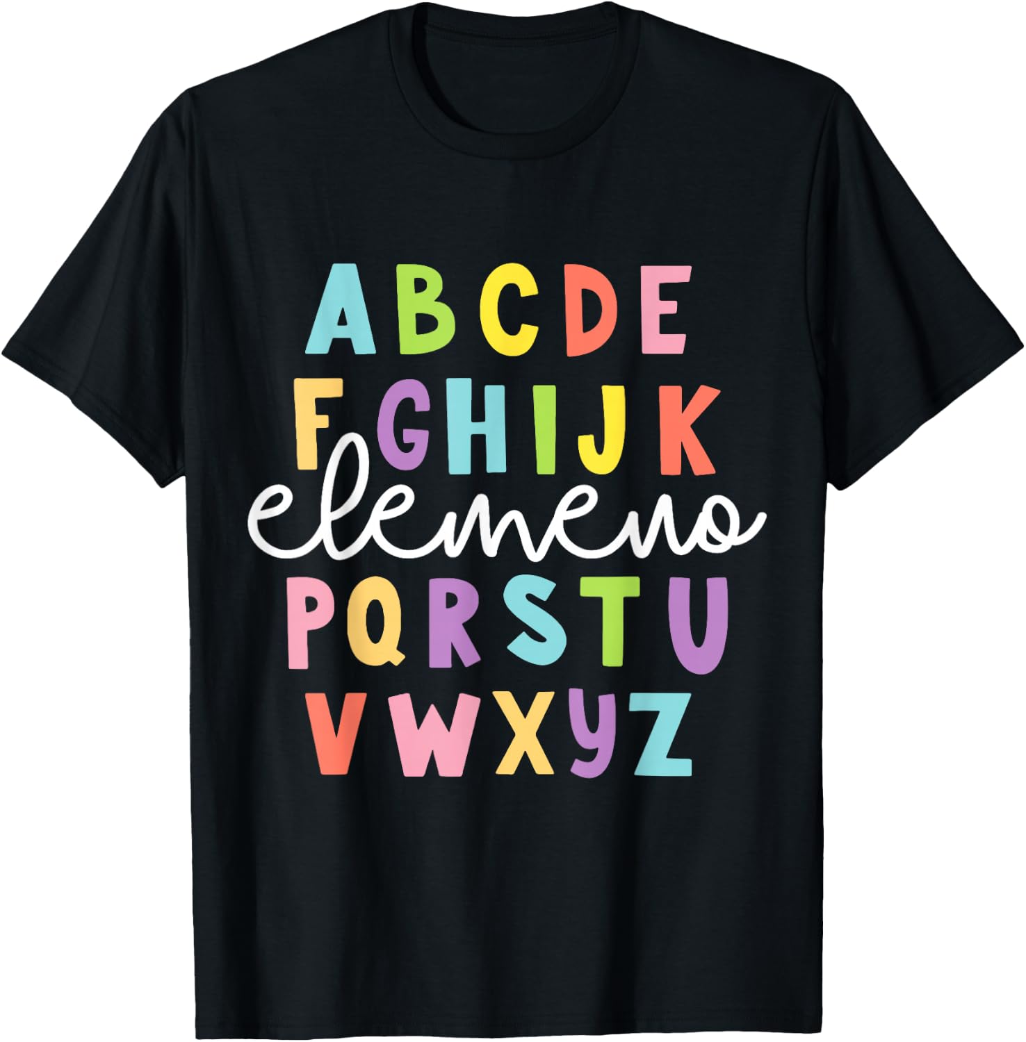 Alphabet ABC Elemeno Teacher Student Back To School Gift T-Shirt - T-Shirt | Black