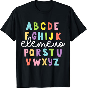 Alphabet ABC Elemeno Teacher Student Back To School Gift T-Shirt - T-Shirt | Black