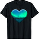 Northern Light Aurora Borealis Heart Shape Love Nature Sky T-Shirt - T-Shirt | Black
