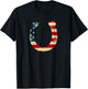 American Flag 4th July Horseshoe Kids Men T-Shirt - T-Shirt | Black