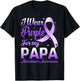 I Wear Purple For My Papa Alzheimer's Awareness Ribbon T-Shirt - T-Shirt | Black