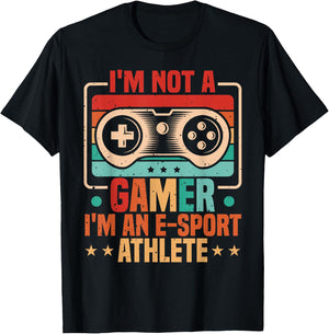 Gamer & E-Sport Athlete, Funny Video Games & eSport Gaming T-Shirt - T-Shirt | Black