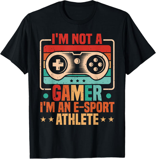 Gamer & E-Sport Athlete, Funny Video Games & eSport Gaming T-Shirt - T-Shirt | Black