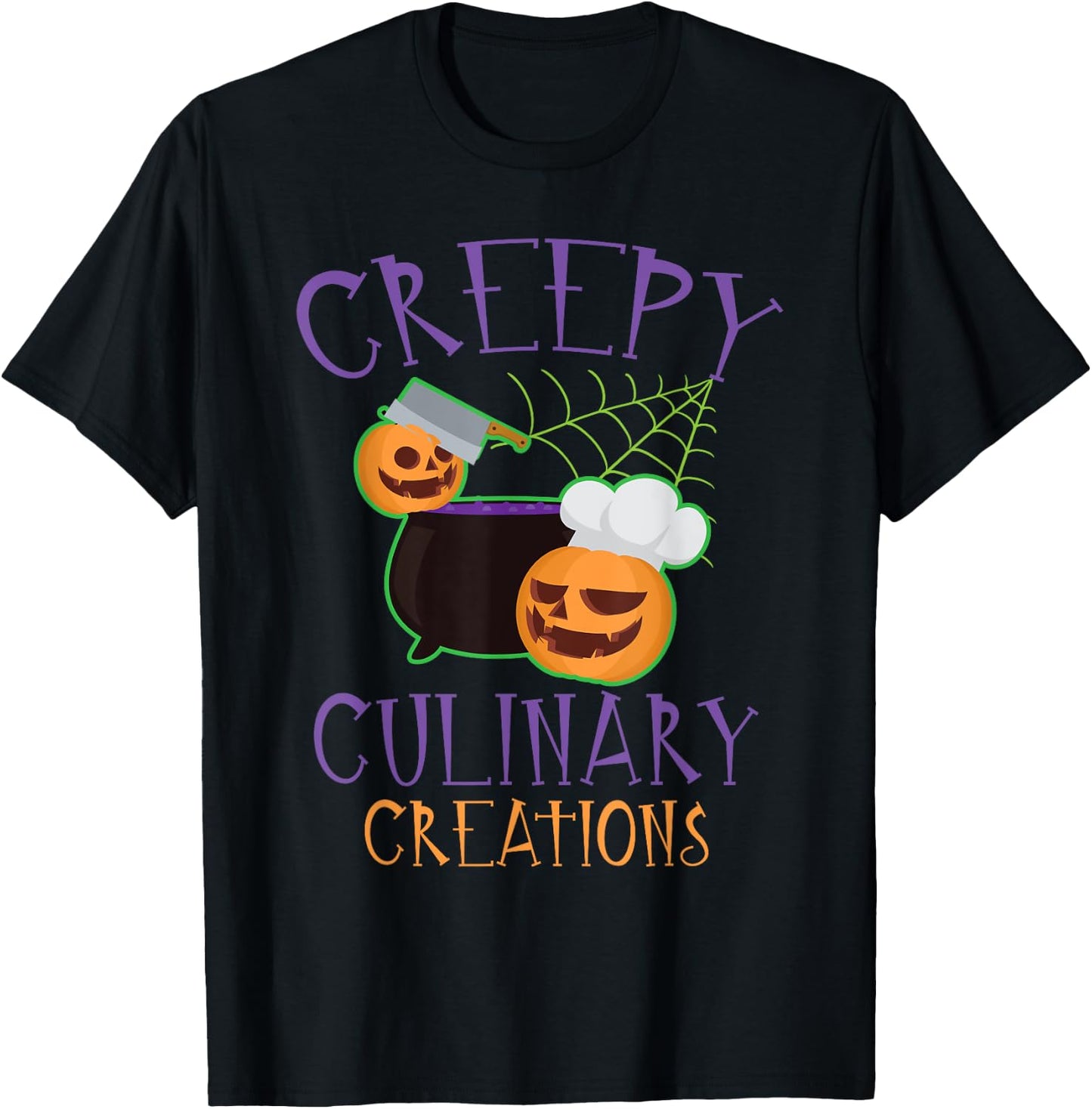 Creepy Culinary Creations Spooky Cooking Chef Halloween T-Shirt - T-Shirt | Black