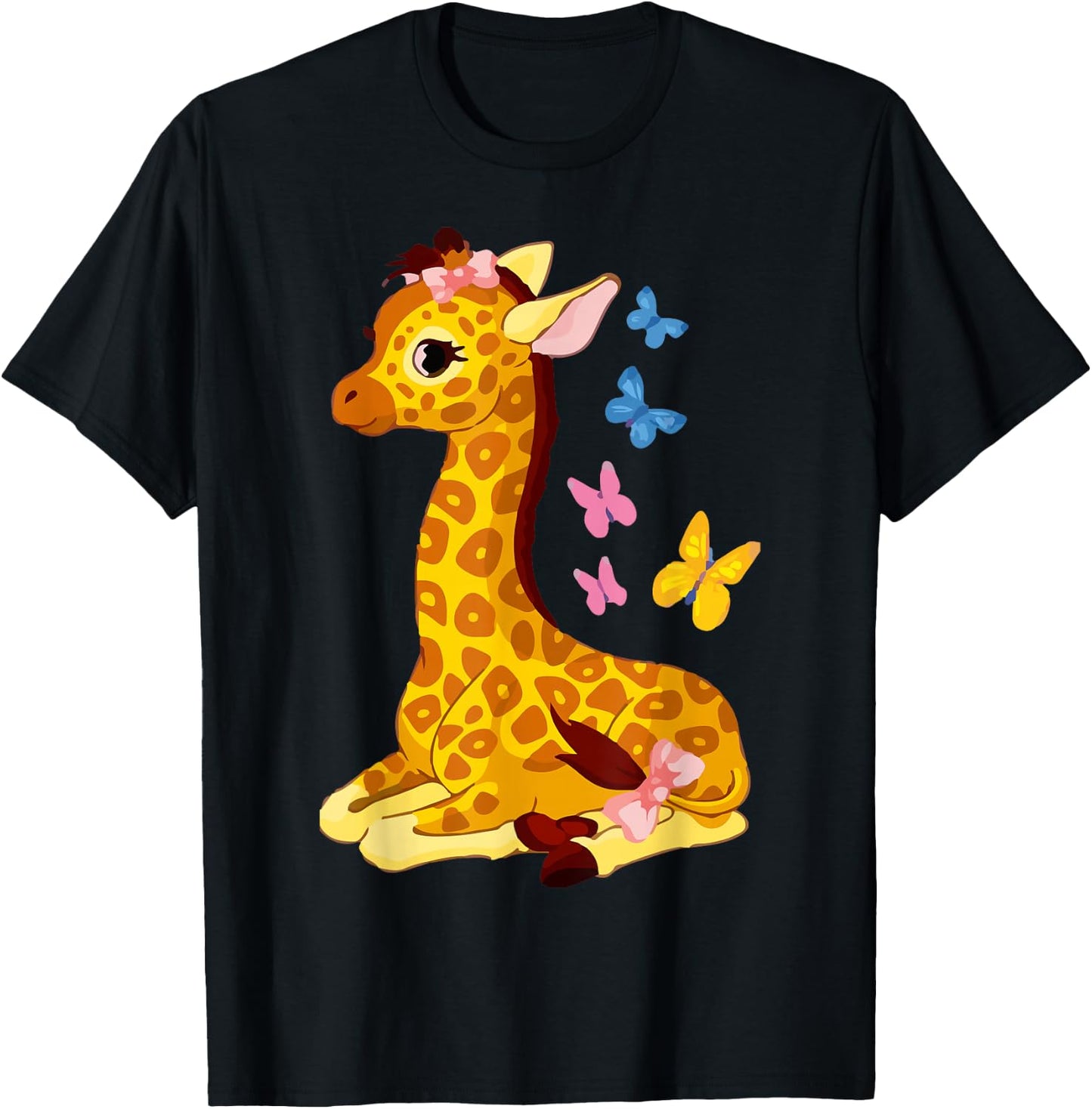 Funny Giraffe Drawing Forest Ranger Cool Giraffe Mom T-Shirt - T-Shirt | Black