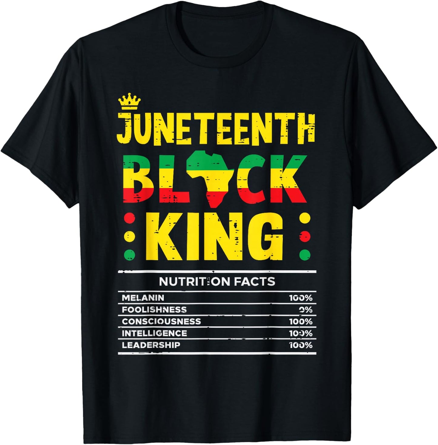 Juneteenth Black King African American Men Boys Kids Youth T-Shirt - T-Shirt | Black